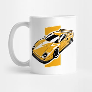 Yellow F40 Italian Supercar Mug